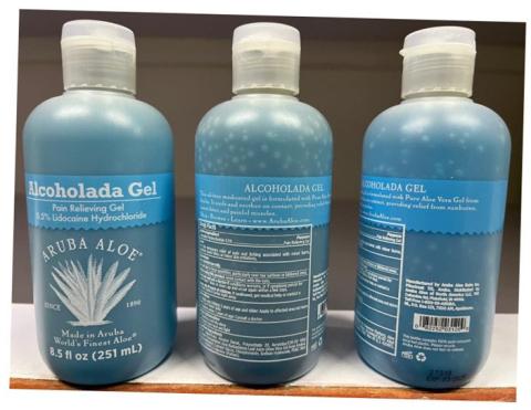 Image 2 – Aruba Aloe Alcoholada Gel 8.5oz Labeling