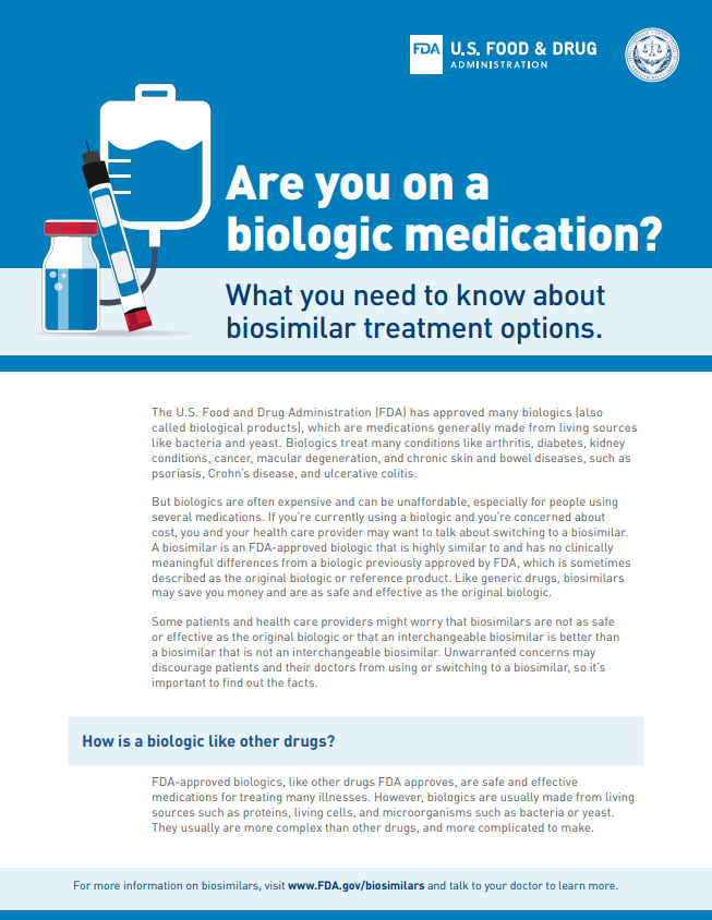 Are you on a biological medication?