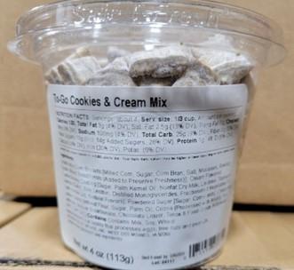 HyVee Cookies & Cream Mix 4 oz container ingredients statement