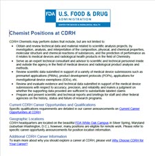 CDRH Chemist Position Description Thumbnail