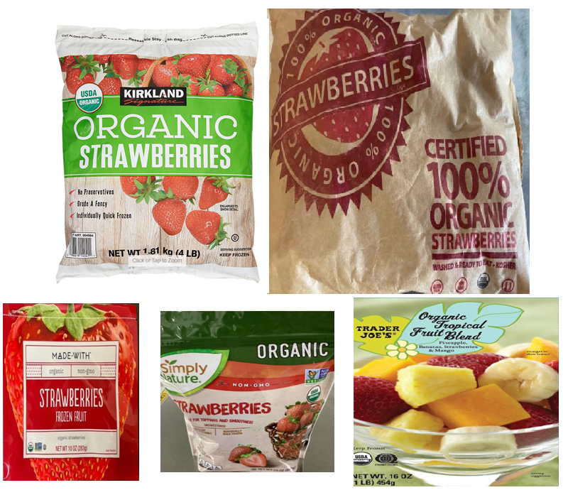 Sample Product Images from the Outbreak Investigation of Hepatitis A Virus Infections Related to Frozen Strawberries (February 2023) 