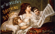 Mrs. Winslow reading in bed with her children