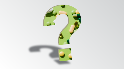 Large green question mark