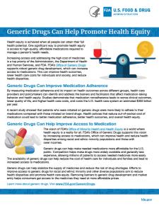Generic Drug Health Equity One-Pager