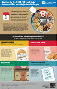 Addition to the 2022 Food Code - Sesame added as a Major Food Allergen (Poster Thumbnail)