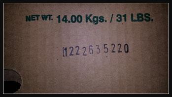 Image 1 - Lot code on carton of Maradol Papayas