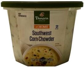 Panera Bread Southwest Corn Chowder container, Net Wt 16 oz