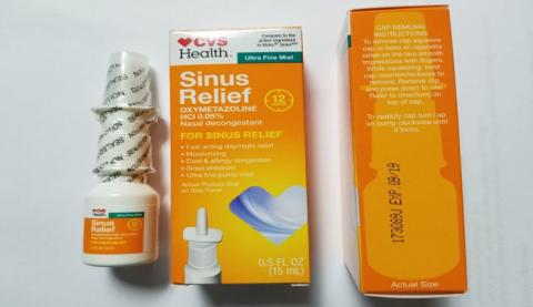 "CVS Health 12 Hour Sinus Relief Nasal Mist, Lot # 173089J, EXP 09/19"