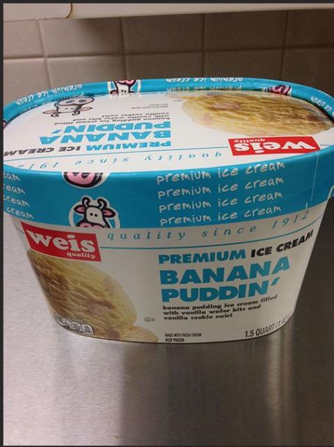 Weis Quality, Premium Ice Cream, Banana Puddin', 1.5 Quart