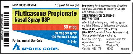 "Fluticasone Propionate Nasal Spray, USP, 50 mcg per spray."