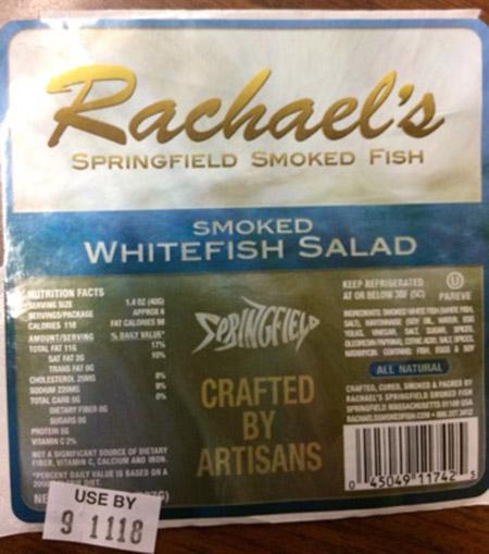 Rachael's Springfield Smoked Fish, Smoked Whitefish Salad