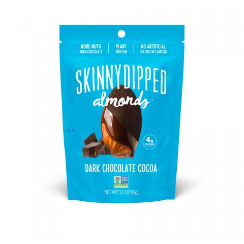 Photo 3 – Labeling, Skinnydipped almonds dark chocolate cocoa, Front