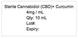 Photo 3, Labeling, Sterile Cannabidiol + Curcumin, 4mg/ml