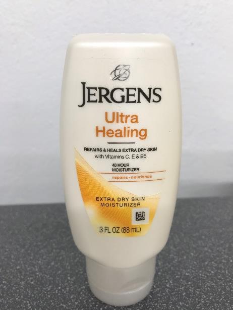 Label, 3 oz Jergens moisturizer