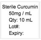 Photo 5, Labeling, Sterile Curcumin, 50mg/mL
