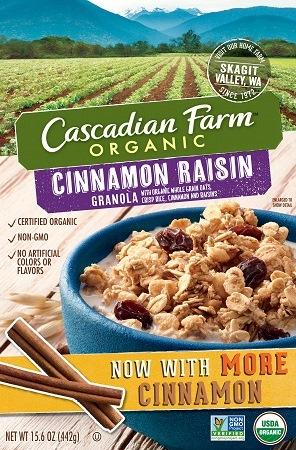 "Cascadian Farm Organic Cinnamon Raisin Granola, Net Wt. 15.6 oz"