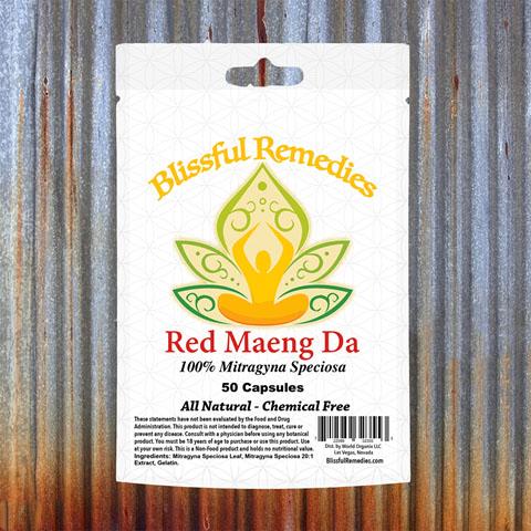 Blissful Remedies Red Maeng Da, 100% Migragyna Speciosa, 50 Capsules