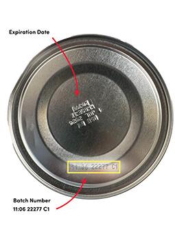 Product image showing Expiration Date and Batch Number