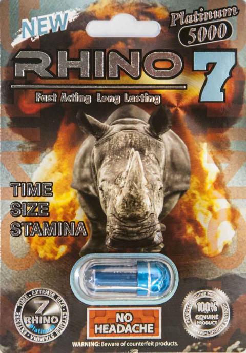 Image 2 - Rhino 7, Back of package with Supplement Facts