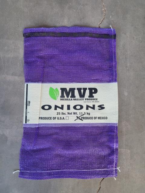 Purple sack, MVP onions, 25 lb