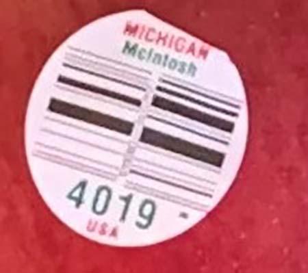 “Michigan McIntosh PLU label 4019” 
