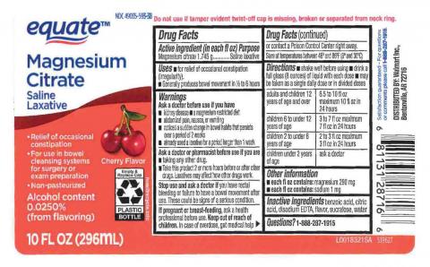 “equate Magnesium Citrate Saline Laxative, Cherry Flavor”