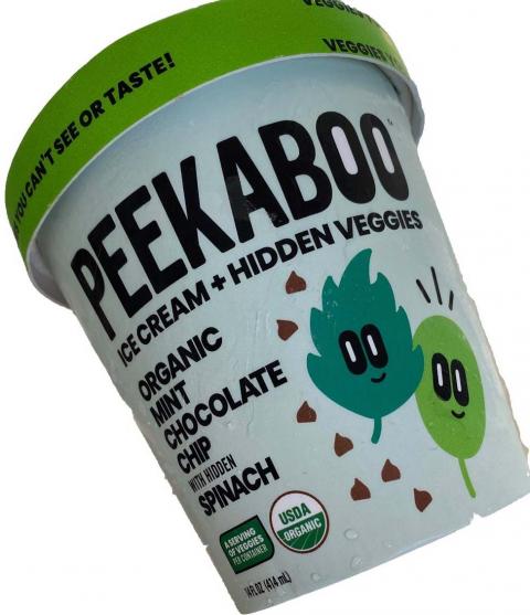 Image 1 - Peekaboo Mint Chocolate Chip with Hidden Spinach Ice Cream, Best Before 10-08-2021