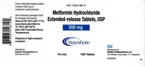Label, Metformin Hydrochloride Extended-Release Tablets USP, 500 mg