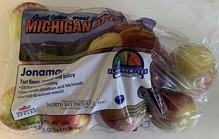 “Jonamac apples Great Lakes Great Flavor Michigan Apples 3lb. Plastic Bag” 