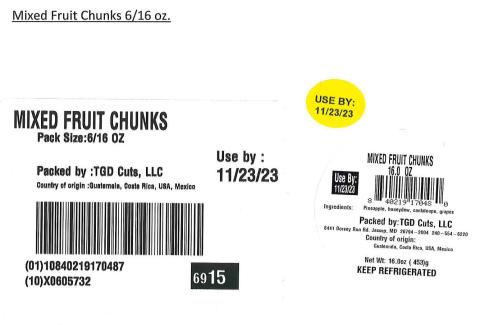 Label for Mixed Fruit Chunks 6/16 oz. 
