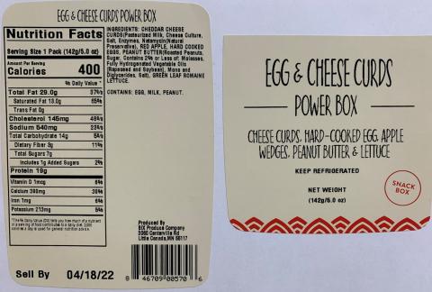 Photo 2 – Labeling, Egg & Cheese Curds Power Box