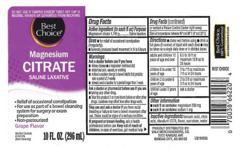 “Best Choice Magnesium Citrate Saline Laxative, Grape Flavor”