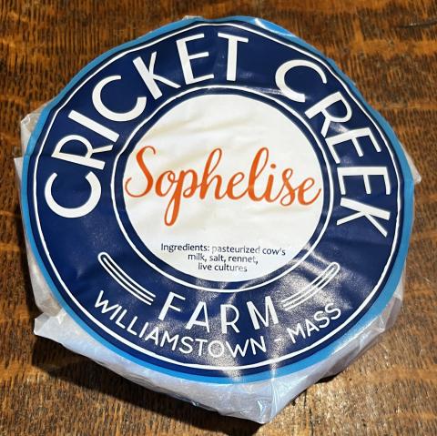 Image 2: Cricket Creek Farm circle Sophelise Cheese front packaging/label