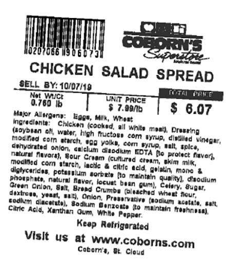 Label, Chicken Salad Spread