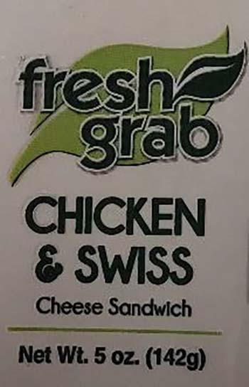 Product labeling, Fresh Grab Chicken & Swiss Cheese Sandwich