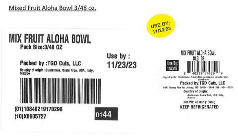 Label for Mixed Fruit Aloha Bowl 3/48 oz. 