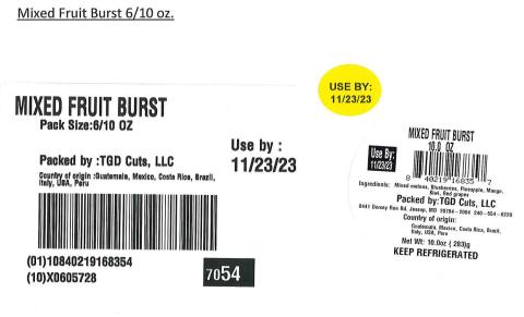 Label for Mixed Fruit Burst 6/10 oz.