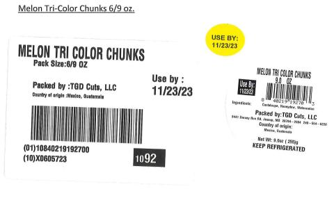 Label for Melon Tri-color Chunks 6/9 oz. 