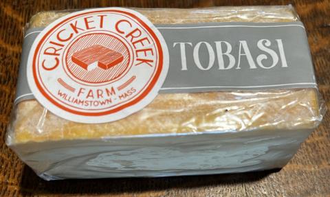 Image 3: Cricket Creek Farm rectangle Tobasi Cheese front packaging/label