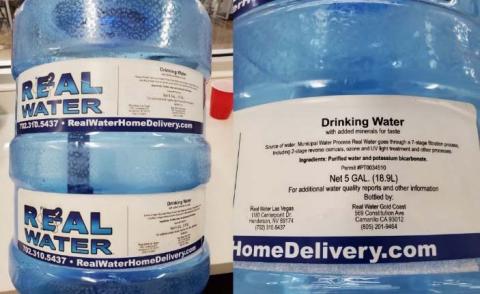 Image 2 - Labeling, Front and back of 5 gallon home and office delivery bottles