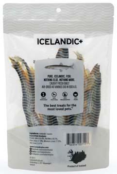 Label Back:  ICELANDIC+ CAPELINE WHOLE FISH FOR DOGS, 2.5 oz. Bag