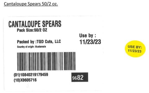Label for Cantaloupe Spears 50/2 oz. 