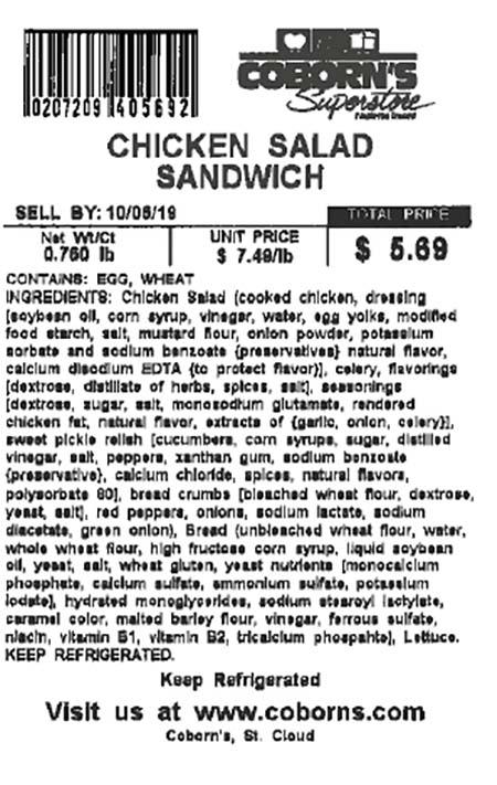 Label, Chicken Salad Sandwich