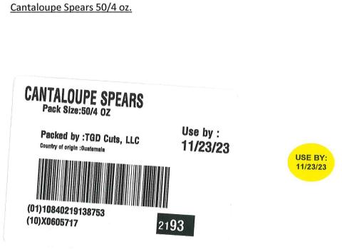 Label for Cantaloupe Spears 50/4 oz.