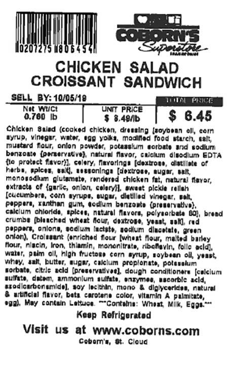 Label, Chicken Salad Croissant Sandwich