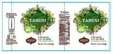 Label – ACHVA TAHINI, Net wt. 17.6oz (500g)
