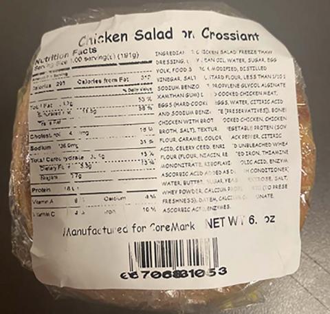Back Label, Fresh and Local Chicken Salad on Croissant