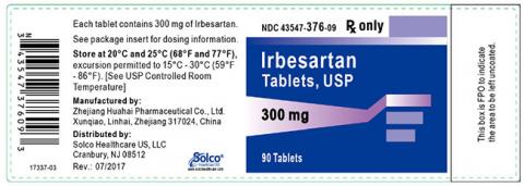 Label, Irbesartan Tablets 300 mg, 90 count bottle