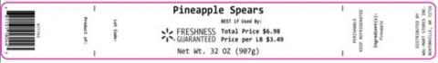 Label, Pineapple Spears, 32 oz.