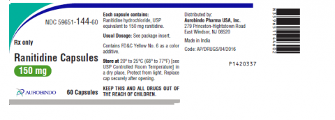 Label, Ranitidine Capsules, 150mg, 60 capsules